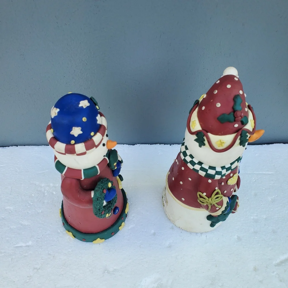 Snowman Clay / Resin Figurine xmas tree wreath folk Art